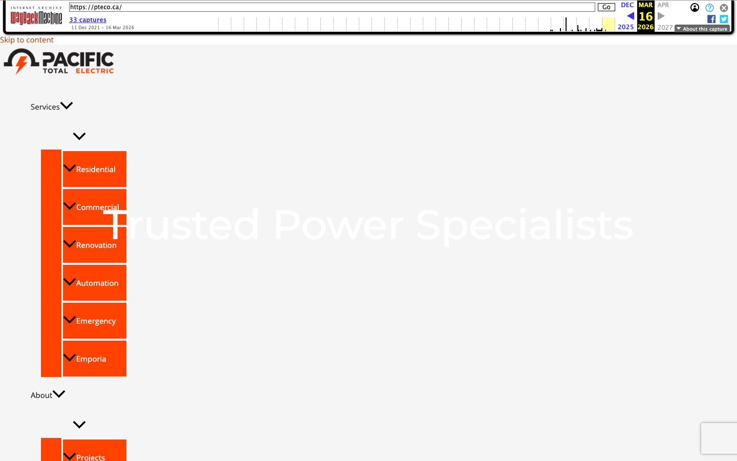 The current homepage
